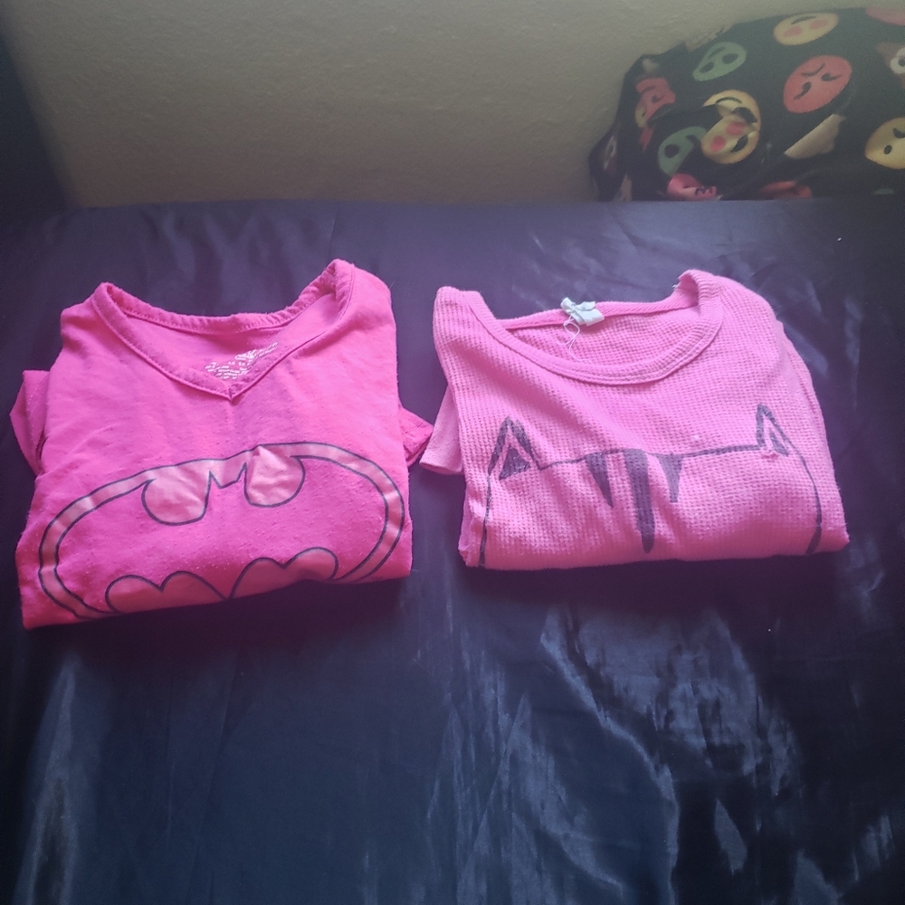 Pink Kids Long Sleeve Pajamas Tops Set